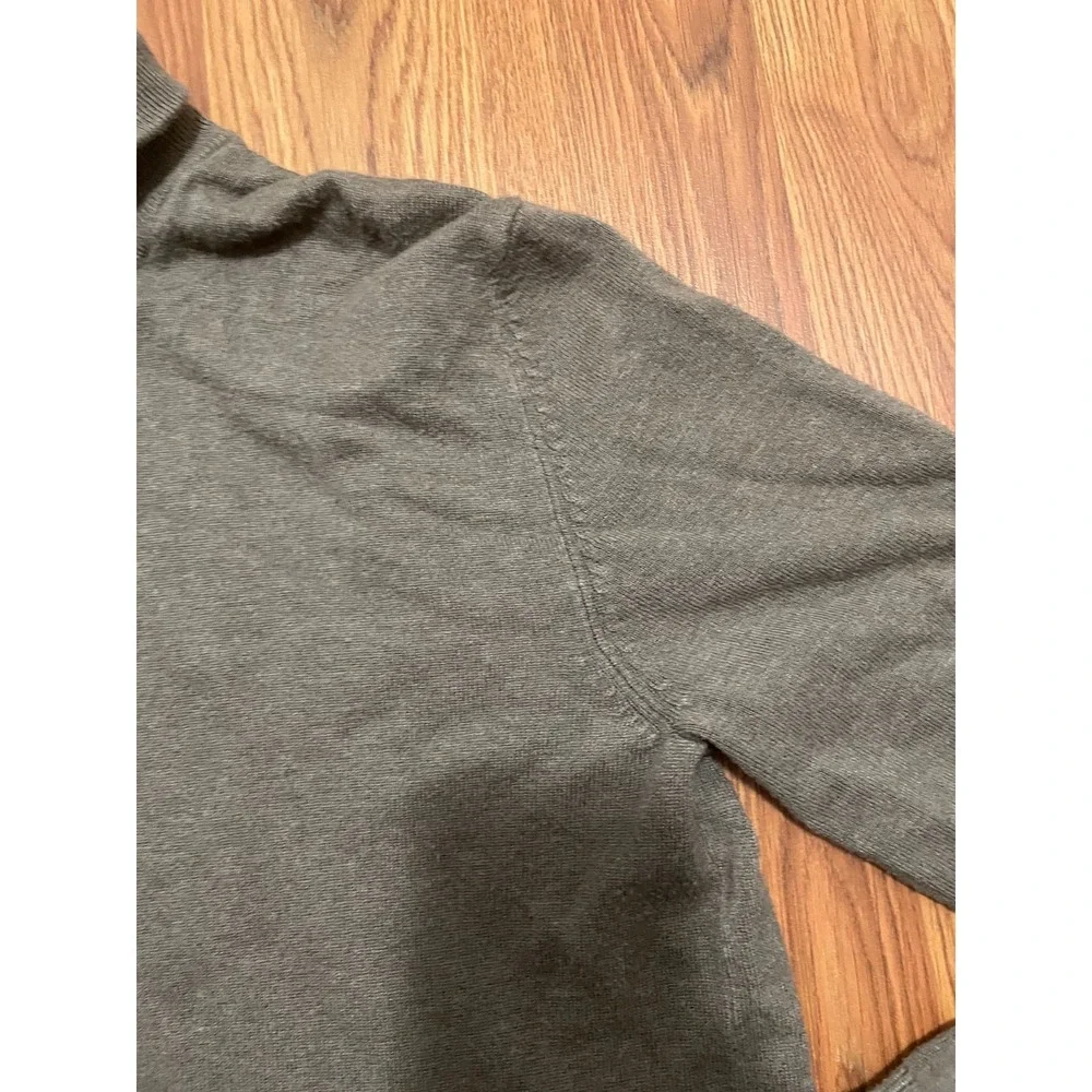 Lindbergh Sweater Mens Medium Quarter Zip Cotton Stretch Pullover Olive